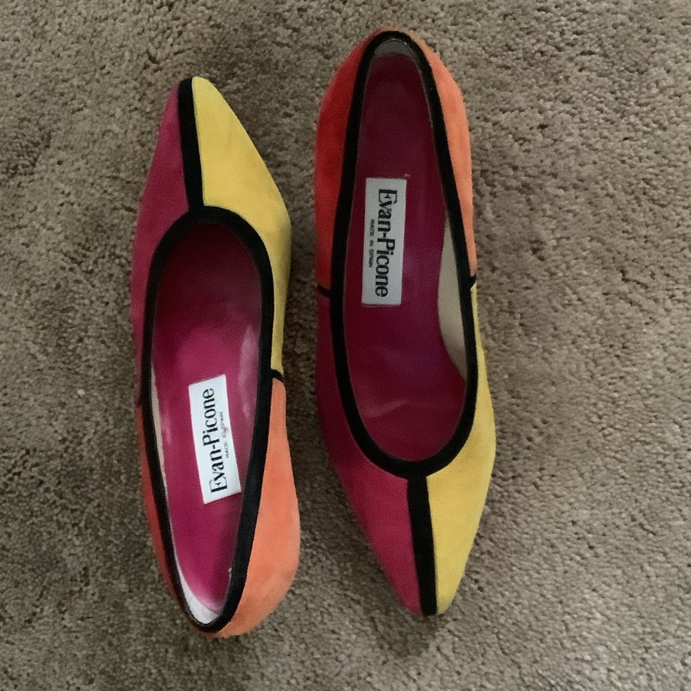 Evan Picone Women's Colorblock Flats - Yellow, Pink, Orange